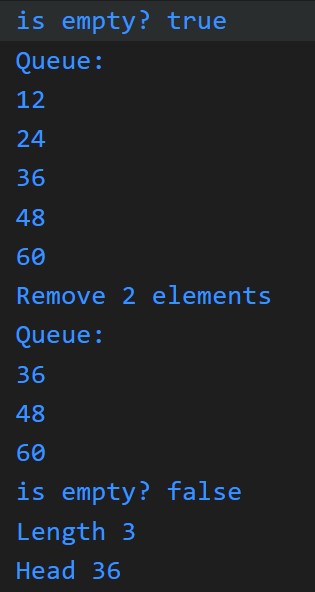 Queue using objects